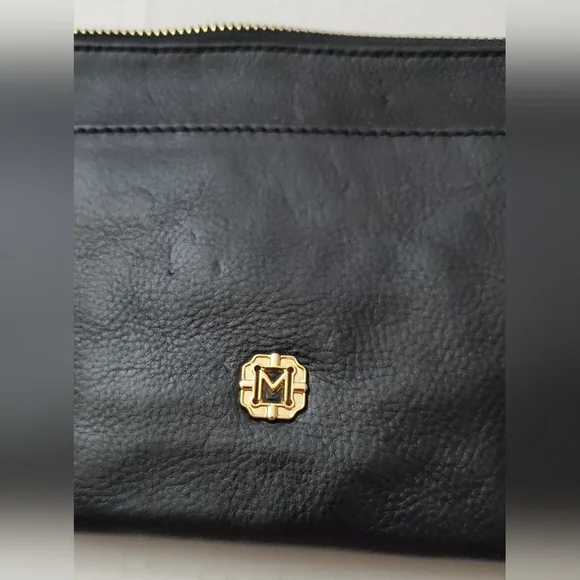 Monet Small 100% Leather Convertble Clutch Purse**Removable Chain Strap - Picture 5 of 9